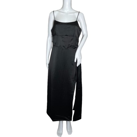 Jason Wu Black Satin Midi Dress - Picture 1 of 12